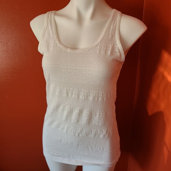 Mossimo White Lace Tank Top Boho Style Large - Picture 1 of 6